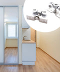 Heavy Duty Stainless Steel Sliding Door Wheel Kit Two Pack Nylon Ball Bearing Rollers For Closet Barn Doors Wardrobes Rust Resistant Smooth Glide Easy Diy Install Solid Build Real Deal For Kitchen And Bath Silent Performance Guaranteed on sliding closet door