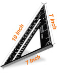 Heavy Duty 12 Inch Aluminum Alloy Triangle Rafter Square Beefy Pro Grade Carpenter Layout Tool With Easy To Read Scales