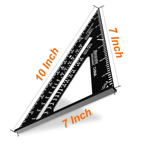 Heavy Duty 12 Inch Aluminum Alloy Triangle Rafter Square Beefy Pro Grade Carpenter Layout Tool With Easy To Read Scales