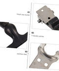 Two Pack Elastic Draw Latches With T-Handle Catch, Hood Hasp Replacement For Machines And Vehicles, showing parts and angles