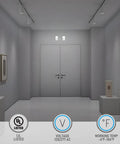 LED Emergency Lighting With Battery Backup, Two Square Head Exit Lights for Business in hallway, UL Listed 120/277V AC