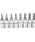 Ultimate 8-Piece 1/4 Inch Hex Torx Screwdriver Bit Set Featuring Heavy Duty T8 Through T40 Bits With Rugged Design For Maximum Grip And High Torque Power To Crush Rusty Bolts And Tighten Screws Like A Boss Without Bending Or Breaking, chrome vanadium