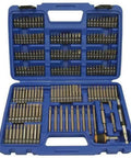 Hardcore Workhorse 175 Piece Screwdriver Bit Set With 1/4 Inch Hex Shank built tough in blue case showing assorted screwdriver heads.
