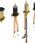 Classic 3 Hole Roman Tub Rough In Kit With Hand Shower, Easy Above Deck Tightening, Chrome Finish fittings and pipes