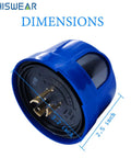Twist Lock Photocell Dusk To Dawn Auto On Off Light Switch dimensions with blue casing and twist-lock terminals.