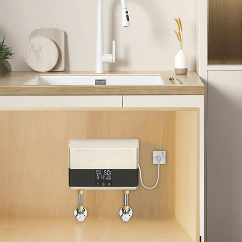 Top Tier Tankless Electric Water Heater With 110V Hot Water Delivery Featuring A Sharp Digital Display And Adjustable Wattage For Kickin Rapid Heating During Kitchen Or Bathroom Use, compact design under sink.