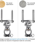 Silent Bearing Swivel Swing Hangers Stainless Steel Ceiling Mount Bracket for wood and concrete application