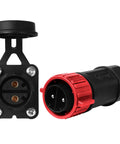 Beefed Up Trolling Motor Plug And Receptacle Set For 12V 24V 36V And 48V Boats, Waterproof Marine DC Power Connector Kit with red cap