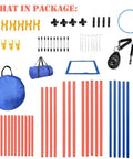 All In One Dog Agility Training Equipment Set for Small Medium and Large Dogs with tunnel and weave poles in package
