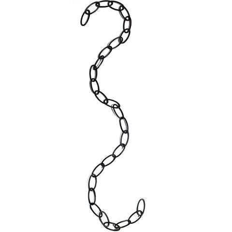 36 Inch Hanging Chain Extension For Plants And Baskets With Tough One And A Half Inch Loops Built For Lamps Chandeliers Light Fixtures And Picture Hanging Projects At Home And In The Office, black chain with loops.