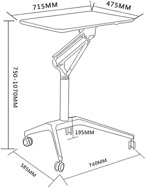 Dimensions of Solid As A Rock Adjustable Lectern And Podium Stand, with measurements for easy assembly and portability.