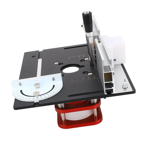 Rock Solid Router Table Base Kit With Hella Adjustable Aluminum Design And Quick Top Shelf Mounting For Universal 64 To 66Mm Motors smooth hand crank with precision measurements.