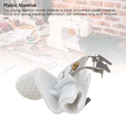 Automatic Sewing Machine Needle Threader With Precise Positioning Plastic Quick Threading Tool For Home Sewing Needles And Everyday Mending Super Handy Use Now white plastic needle threader with metal tip