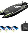 Black Dope High Speed RC Boat For Adults, 25kmh Top Speed, 2.4G Remote Racing Boat, 3 batteries, remote control