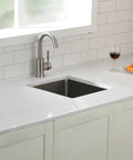 Heavy Duty 16 Gauge Stainless Steel Undermount Bar Sink 13 Inch By 15 Inch Exterior in modern kitchen setup