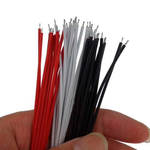 45 Piece 22AWG Guitar Hookup Wire Kit In Red White And Black 8.3 Inch Leads Durable Copper Core Flexible Pickup Wires For Guitars And Other Musical Instruments DIY Wiring And Repairs