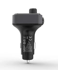 54W Four Port Car Charger With PD36W And QC3 18W Fast Charging Wireless FM Transmitter, black finish, rear view