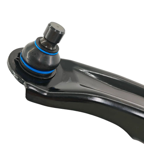 Close-up of ball joint on 2-Piece Front Lower Control Arm Set With Ball Joint And Bushing Assembly For 2007-2012 Nissan Sentra