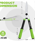 23 Inch Hedge Trimmers With Chrome Plated Steel Blades And Ergonomic Handle For Quick Pruning Of Borders Boxwood And Tall Bushes