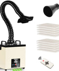 Fume Extractor With 255 M3/H Flow, 105W Power, LCD Display, Remote Control, 3 Layer Filtration System With 13 Filters, Quiet Operation