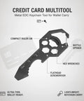 Metal Card EDC Multitool With Bottle Opener And Flathead Screwdriver For Wallet Carry, showing compact ruler and hex wrenches