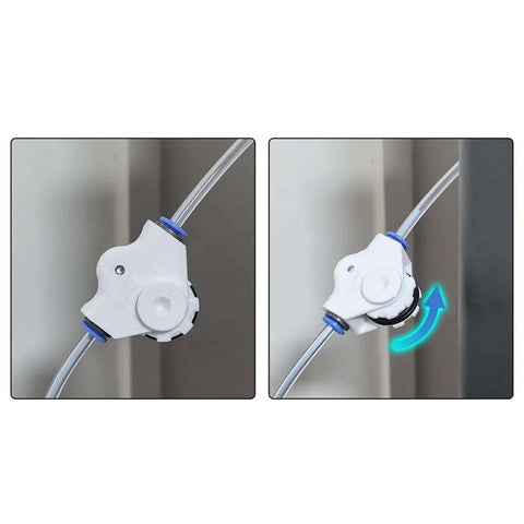 Manual Filament Feeder Adapter For BambuLab P1P P1S X1 X1C A1 AMS Lite Dryer Box in use with PTFE tubes for smooth feeding