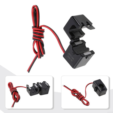 Premium Split Core Current Transformer Clamp Sensor 200A with smooth black finish and red-black wire for EV stations and grid tracking.
