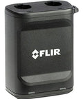 Dual Bay Battery Charger For E75 E85 E95 Thermal Cameras in black, featuring dual slots for battery charging, standalone dock design