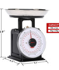 11 Lb Analog Kitchen Scale With Stainless Steel Bowl, Mechanical Food Weighing Dial, Rust Resistant Body, Side View