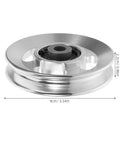 Beefy Aluminum Alloy Pulley Kit 2 Pack, Quiet Gym Cable Pulley Roller For Home Gym Weight Lifting, Garage Doors And Clothesline Setup, Heavy Duty Bearing Wheel, Durable Fitness Pulley System For Cable Machines, 9cm silver pulley wheel