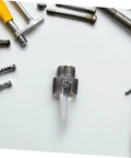 Heavy Duty Pipe Threader Set For Pvc And Metal Pipes, Electrician Threading Tool Compatible With Electric Drill For Plumbing Projects, steel cutting head central view.