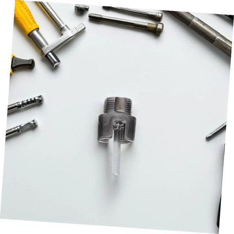 Heavy Duty Pipe Threader Set For Pvc And Metal Pipes, Electrician Threading Tool Compatible With Electric Drill For Plumbing Projects, steel cutting head central view.