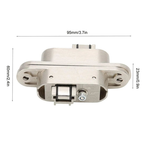 Front view of Hidden Door Hinges Invisible Hinge With Three Way Adjustable And 180 Degree Swing Zinc Alloy Concealed Hinge for cabinets.