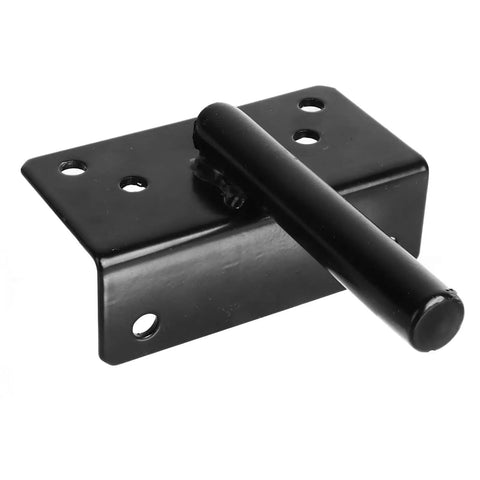 Tough As Nails Self Locking Gate Latch Built From Durable Stainless Steel For Bulletproof Fence Security And Instant Yard Gate Catch Hardware That Keeps Your Place Locked Up Safe, black metal latch with mounting holes.