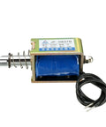 12V DC Solenoid Electromagnet Push Pull Open Frame Linear Motion Actuator 15N Force, 10mm Stroke, Spring Return, open-frame solenoid with wire lead