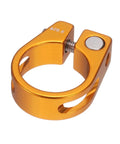 Gold Aluminum Alloy Locking Bike Seat Post Clamp 28.6mm Inner Diameter And 25.4mm Post M4 Hex Screw Durable Lightweight