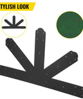 Beefed Up Heavy Duty Black Powder Coated Gable Plate And 12 By 12 Pitch Gable Bracket Set with 4 mm Steel Truss Nail Plates