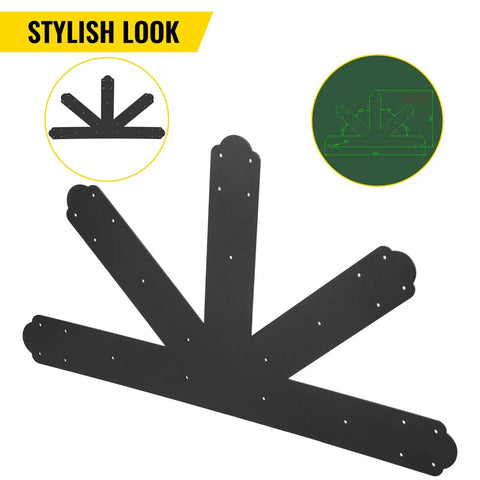 Beefed Up Heavy Duty Black Powder Coated Gable Plate And 12 By 12 Pitch Gable Bracket Set with 4 mm Steel Truss Nail Plates