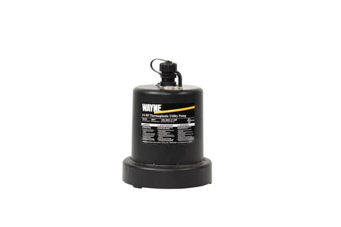 Heavy Duty Submersible Pump For Quick Water Cleanup, 0.25 HP Thermoplastic, TSC130 Model, Delivers Up To 1,250 GPH