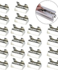 Get Your 20 Pack M8 Shrapnel Nuts For Aluminum Profile Extrusions, 20 carbon steel sliding nuts arranged in rows.