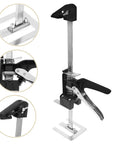 Heavy Duty Hand Lifting Tool Jack 2 Piece Set Multi Function Tile Installer for precise wall placement with durable metal frame.