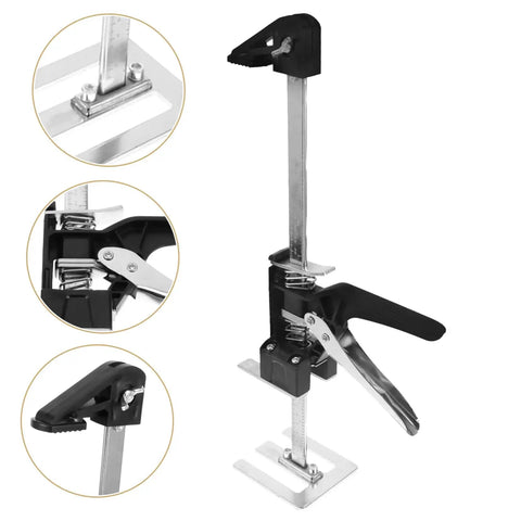 Heavy Duty Hand Lifting Tool Jack 2 Piece Set Multi Function Tile Installer for precise wall placement with durable metal frame.