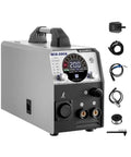 6 In 1 200 Amp MIG Welder With Flux Core TIG MMA Semi Auto Welding Machine for Aluminum and Steel with accessories visible