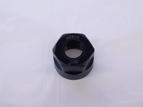 Top Shelf ER16 Collet Nut Locknut for Heavy Duty CNC Milling, black hardened steel, suitable for lathe clamping