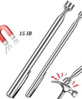 Heavy Duty 4 Piece Magnatic Pickup Tool Kit, Telescopic Metal Grabber For Garage, Auto Repair And Home Decor Projects To Scoop Screws Nails Like A Pro. 15 lb magnetic steel grabber