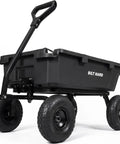 Heavy Duty Poly Garden Dump Cart With 900 Pound Capacity, 5 Cu Ft Bed, 10 Inch All Terrain Pneumatic Wheels, Quick Release System