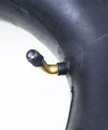 Close-up of 4.80/4.00-8 Inner Tube With Bent Valve Stem for lawn mowers, wheelbarrows, tractors, and mini bikes