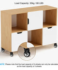 1.5 Inch Stem Casters 4 Pack Pu Swivel Wheels With M10 Threaded Stems And 360 Degree Rotation Heavy Duty Rolling Cart Casters No Stress Setup For Quick Furniture Replacement In Black on a wood shelving unit.