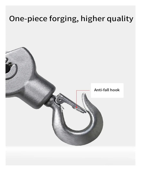Rugged Aluminum Manual Lever Chain Hoist With Comfort Grip For No Sweat Heavy Lifting Low Headroom Flexibility And Smooth Top Shelf Hauling Up To 3300 Pounds