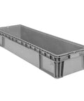 Heavy Duty Plastic Storage Tote With Straight Wall Design 48 Inch By 15 Inch By 7.5 Inch Light Gray Built To Last Garage Ready Shop Grade